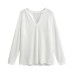 Solid color pullover long sleeved round neck loose casual