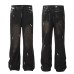 Dark Wash Distressed Fashion Loose Fit Casual Slimming Long Pants