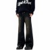 Dark Wash Distressed Fashion Loose Fit Casual Slimming Long Pants
