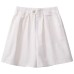 Cotton Elastic Shorts Women's Casual High Waist A-Line Wide Leg Four-Quarter Pants for Summer Thin and Slimming