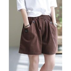 Simple Cotton Shorts Women Casual Versatile Solid Color Wide Leg Pants High Waist Loose Slimming Five-Point Trousers Simple Cotton Shorts Women Casual Versatile Solid Color Wide Leg Pants High Waist Loose Slimming Five-Point Trousers