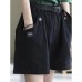 Simple Cotton Shorts Women  Casual Versatile Solid Color Wide Leg Pants High Waist Loose Slimming Five-Point Trousers