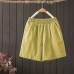 Casual High-Waist Shorts Women's Thin Fit Wide-Leg Trousers Women's Straight Leg Cotton Linen Five-Point Pants
