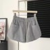 Casual Sports Shorts for Women High-Waisted Loose Drawstring Straight Leg Wide-Leg Three-Quarter Length Hot Pants