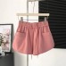 Casual Sports Shorts for Women High-Waisted Loose Drawstring Straight Leg Wide-Leg Three-Quarter Length Hot Pants
