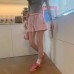 Pure Desire Style Embroidered Striped Casual Shorts Elastic Tied Loose Large Size All-match Home Pants