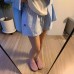 Pure Desire Style Embroidered Striped Casual Shorts Elastic Tied Loose Large Size All-match Home Pants