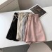 Cloud Cotton Shorts Women  Arrival Petite Elastic High Waist Loose Sports Casual Wide Leg Three-Quarter Shorts