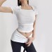 Square collar bow short sleeved T-shirt