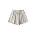 Short sleeved T-shirt elastic waist letter waffle embroidery wide leg shorts set