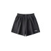 Short sleeved T-shirt elastic waist letter waffle embroidery wide leg shorts set