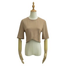 Irregular cross short sleeved T-shirt