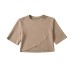 Irregular cross short sleeved T-shirt