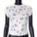Color printed slim fit short half high neck top