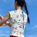 Color printed slim fit short half high neck top