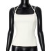 Versatile waist cinching slim fit solid color double rope short camisole top