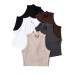 Sleeveless stand up collar knitted slim fit bottom small sling