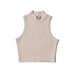 Sleeveless stand up collar knitted slim fit bottom small sling