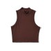 Sleeveless stand up collar knitted slim fit bottom small sling