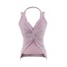 Lace patchwork neck hanging small camisole vest