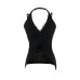 Lace patchwork neck hanging small camisole vest