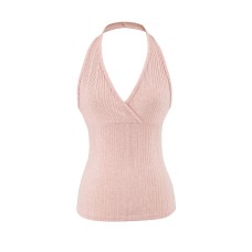 Cross V-neck Knitted Pit Bar Hanging Neck Strap