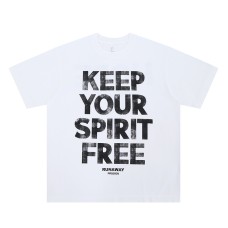 Men's and Women's Keep Your Spirit Free Printed Round Neck Short Sleeve T-Shirt