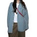 Vintage Plaid Shirt Women's  Thin Loose Collar Sunscreen Long Sleeve Blouse Outerwear Trendy
