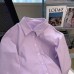 Purple Spliced Striped Polo Collar Shirt Women's Casual Loose Long Sleeve Blouse Design Sense