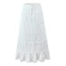 Embroidered fishbone camisole top+high waisted lotus leaf edge skirt
