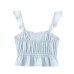 Embroidered blue layered decorative camisole top