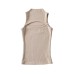 Half high neck chest hollow out sleeveless top