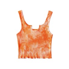 Tie dye printed small V-neck vest