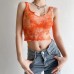 Tie dye printed small V-neck vest
