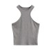 Solid color round neck hanging neck vest for women