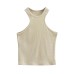 Solid color round neck hanging neck vest for women