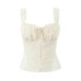 Lace ruffle edge camisole vest+high waisted embroidered spliced fish tail long skirt two-piece set