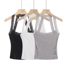 Lace neck vest