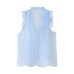 V-neck sleeveless layered decorative pleated solid color top for women V-neck sleeveless layered decorative pleated solid color top for women