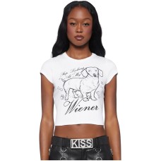 Slimming and slimming small dog pattern simple and cute sketch style top