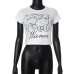 Slimming and slimming small dog pattern simple and cute sketch style top