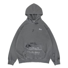 Men's Clothing Autumn Winter  Washed Vintage Distressed Hoodie Loose Fit
