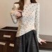 Design Sense Sweet Floral Slimming Long Sleeve T-Shirt for Women, Gentle Style Outerwear Top