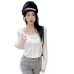 Lace Splicing Long Sleeve T-Shirt for Women Sweet and Sexy Slim Fit Top