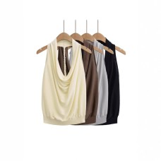Off shoulder sleeveless turtleneck top Off shoulder sleeveless turtleneck top