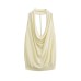 Off shoulder sleeveless turtleneck top