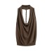 Off shoulder sleeveless turtleneck top