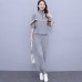 Plus Size Women's Set - Loose Fit, Slimming, Youthful, Stylish, Casual, Sporty