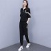 Plus Size Women's Set - Loose Fit, Slimming, Youthful, Stylish, Casual, Sporty