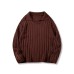 Autumn and Winter Pure Color Knitted Polo Shirt Style Casual Light Mature Simple Turn-down Collar Loose Long Sleeve Sweater Unisex
